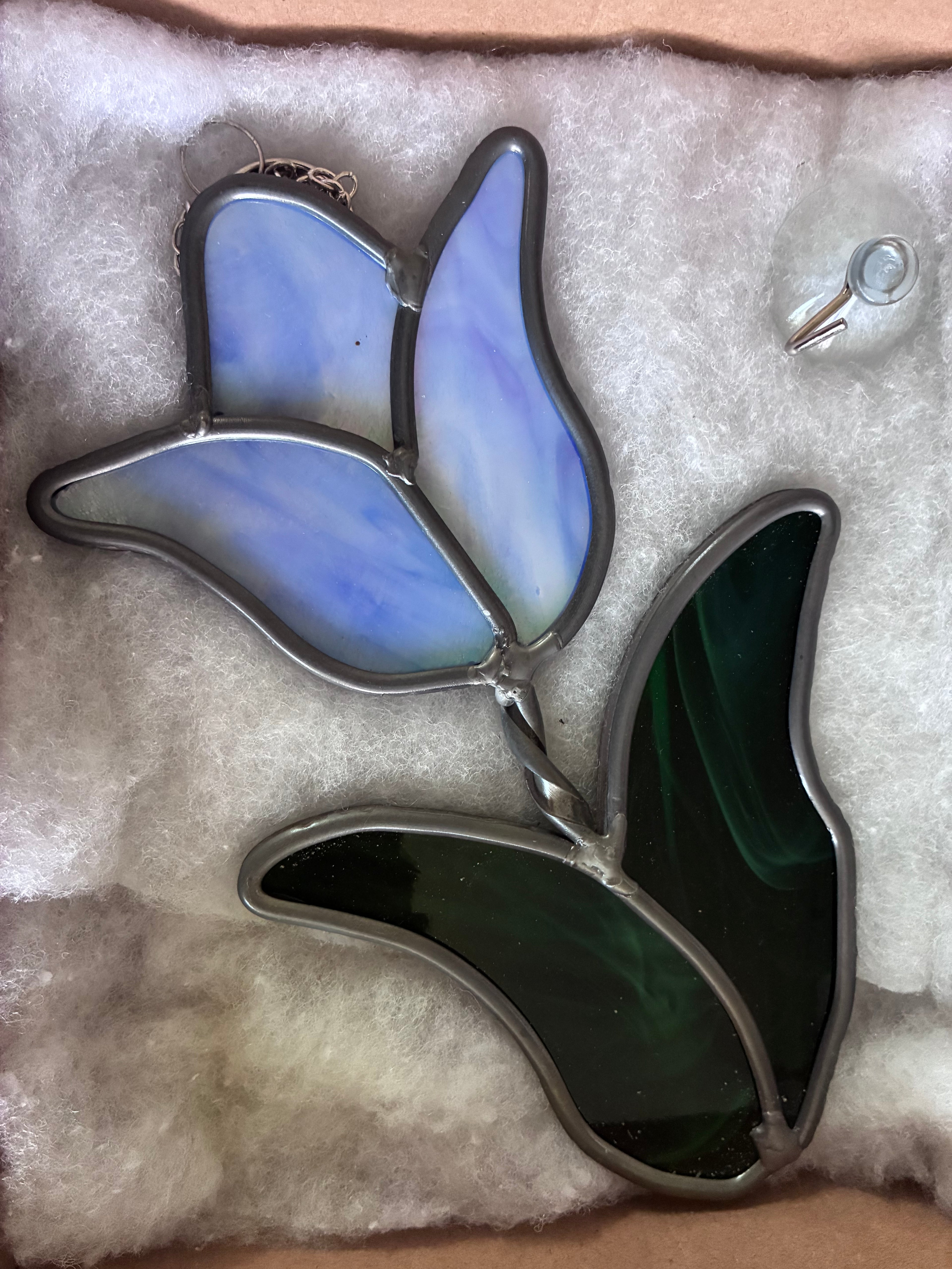 Iridescent Light Blue & Purple Tulip - Sun catcher