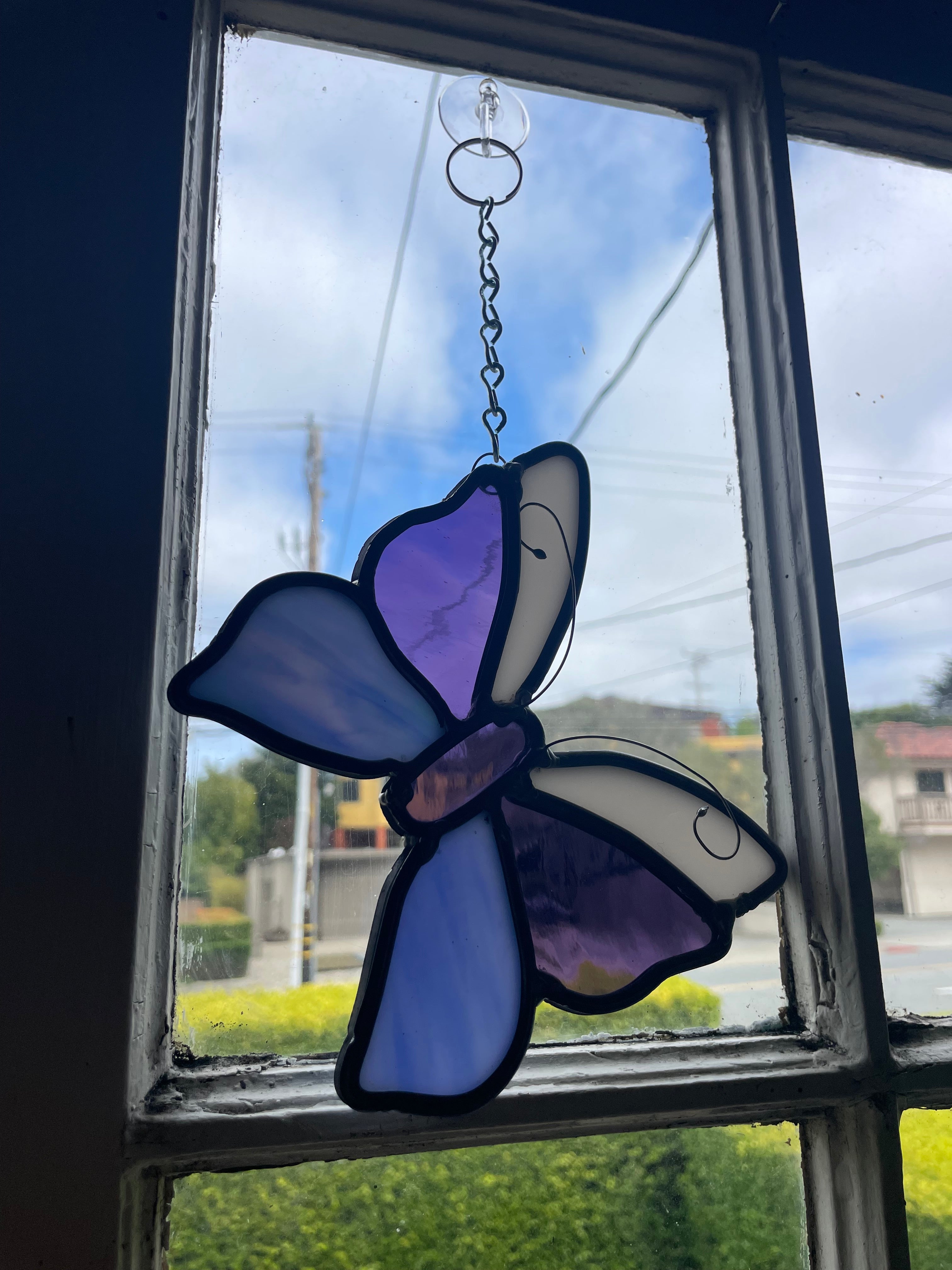 Glass Butterly in Purples