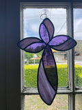 Teal Glass Cross - Sun Catcher