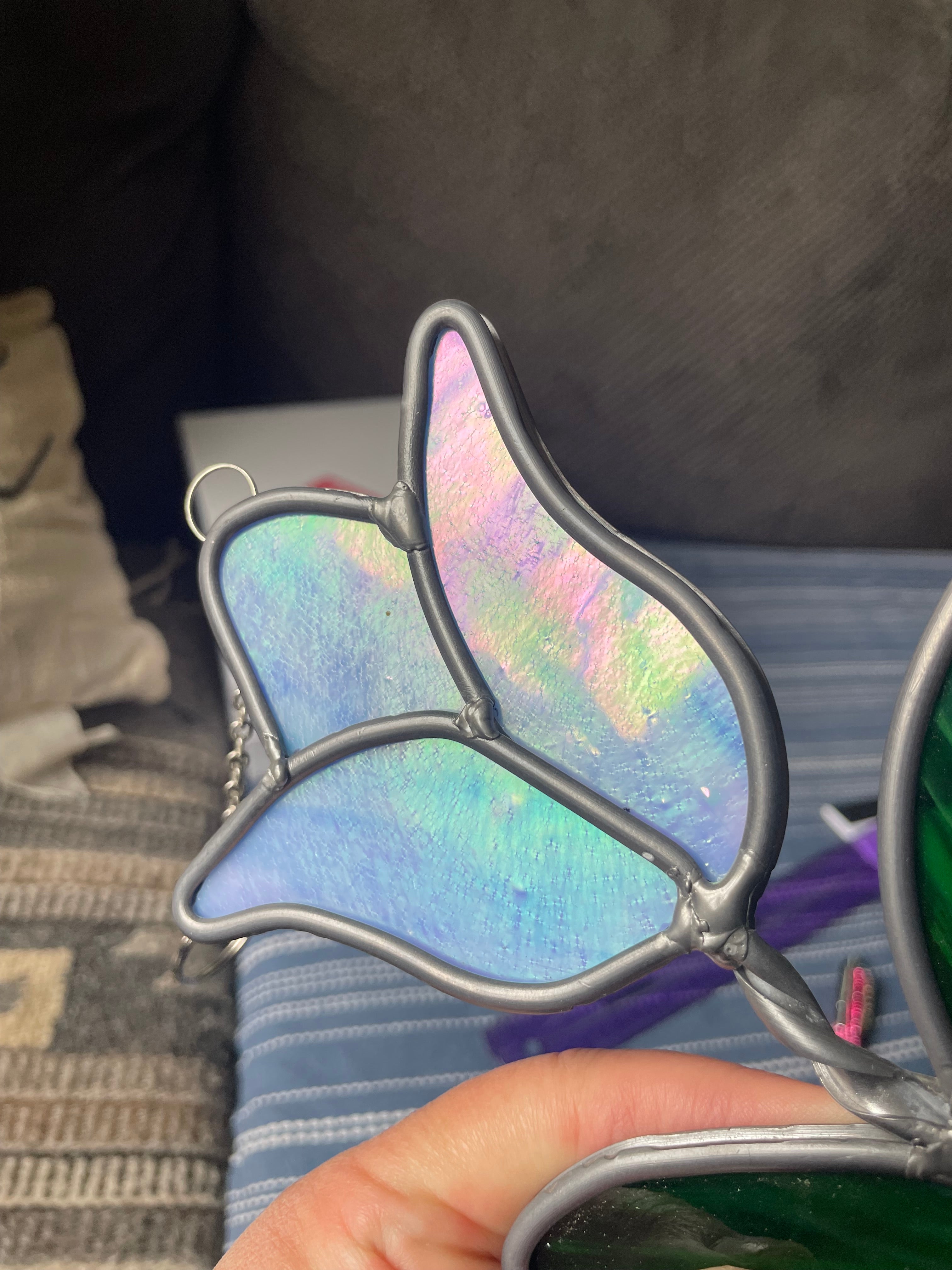 Iridescent Light Blue & Purple Tulip - Sun catcher